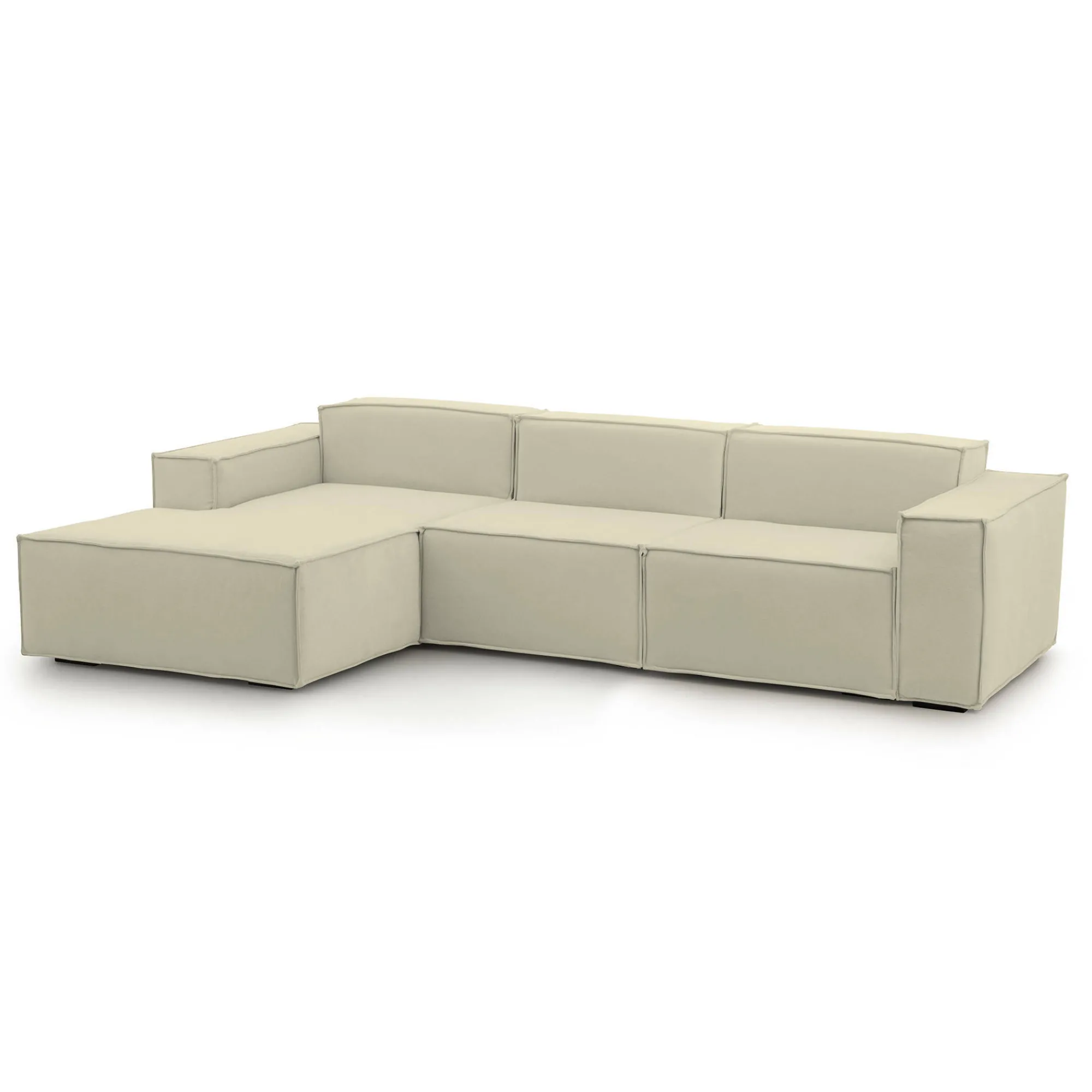 Divano fisso con penisola Alganibra, Cm 300x170h70,<Dmora Clearance