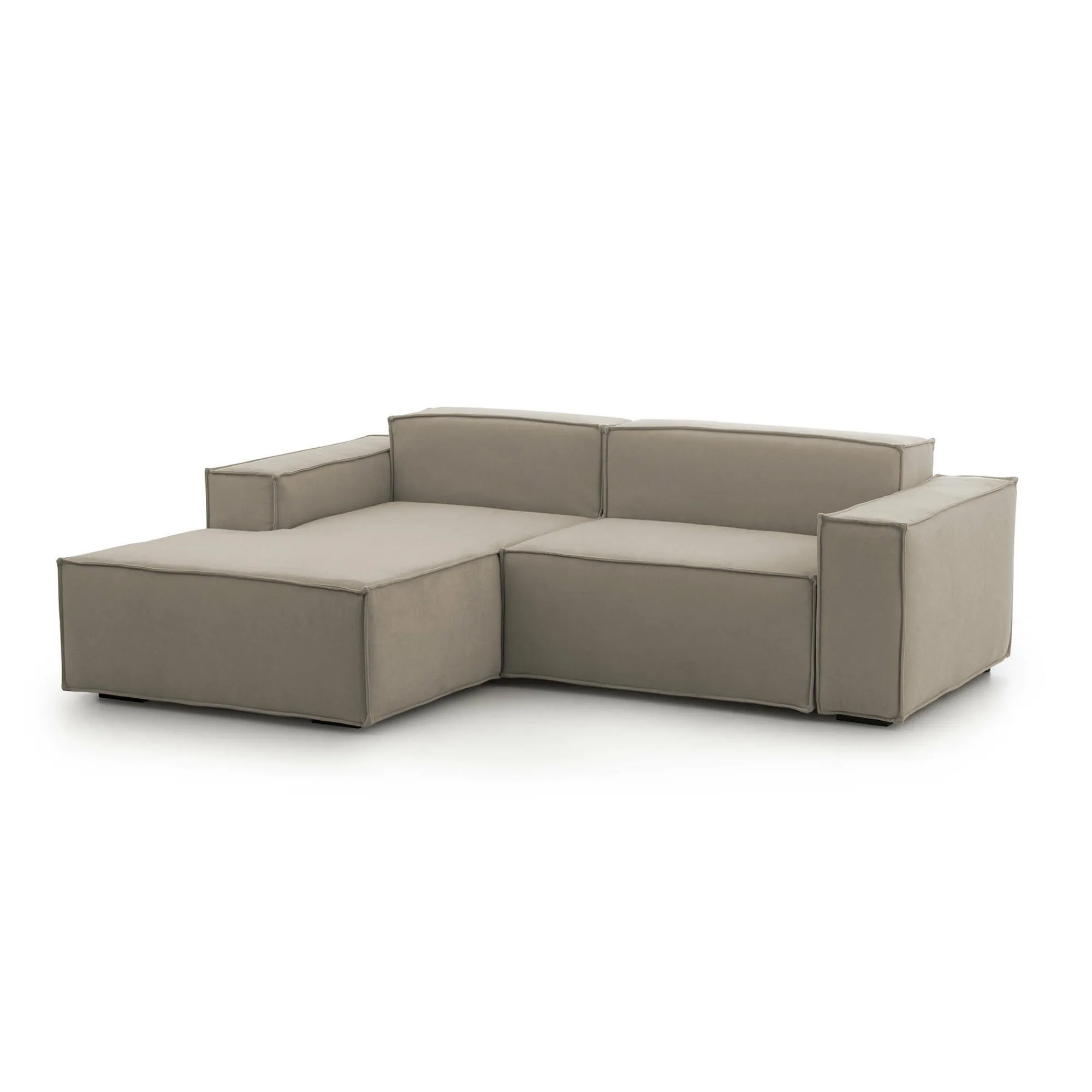 Divano fisso con penisola Alhoa, Cm 220x170h70,<Dmora Sale