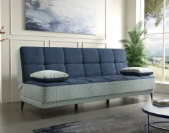 Divano letto 3 posti Aborigeni, 190x87h97 cm, Grigio e Blu<Dmora Outlet