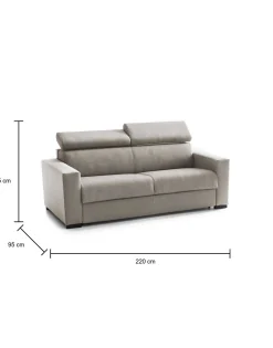 Divano letto 3 posti Action, Cm 220x95h85,<Dmora Best