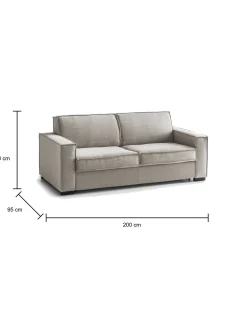 Divano letto 3 posti Adalberto, Cm 200x95h90,<Dmora Online