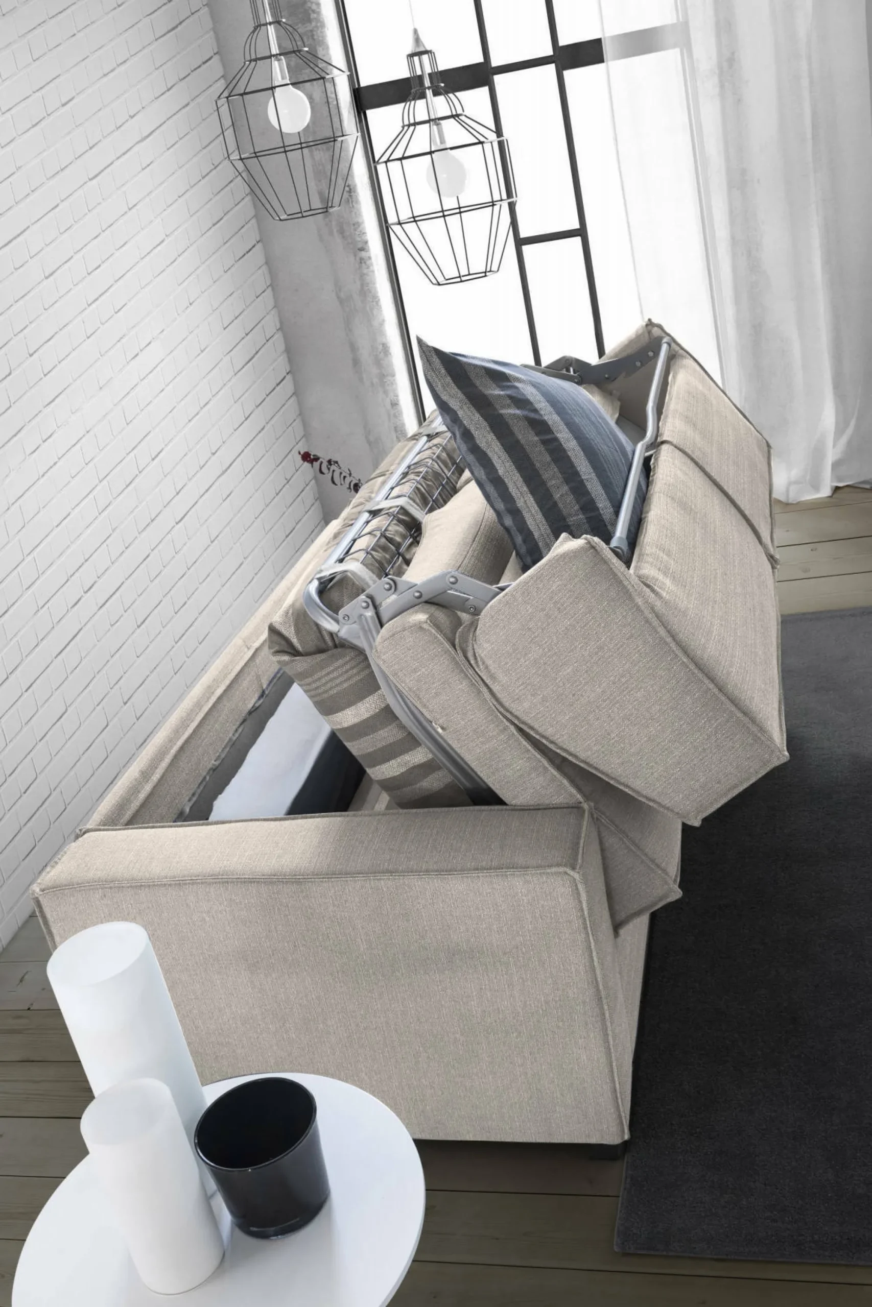 Divano letto 3 posti Adalberto, Cm 200x95h90,<Dmora Online