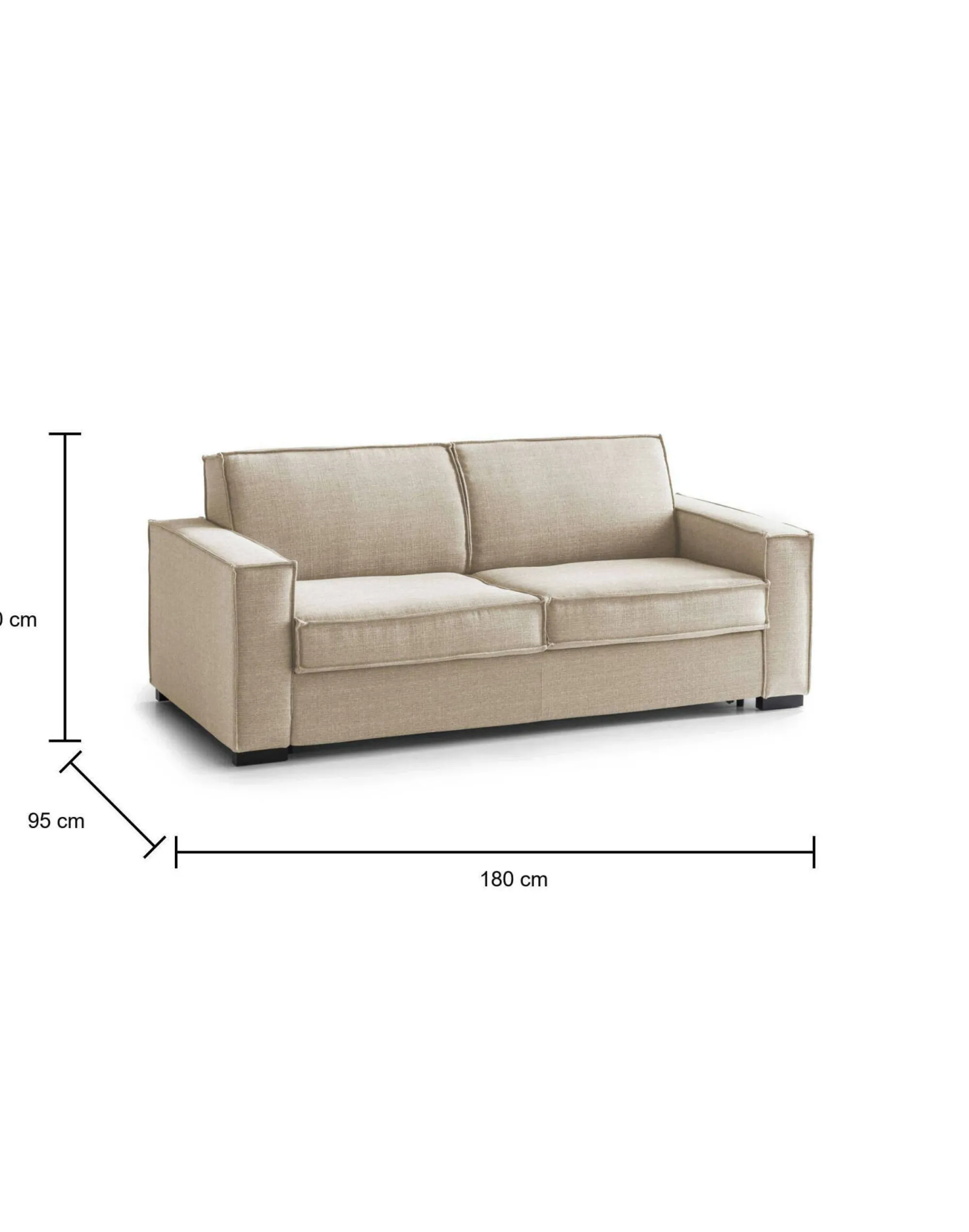 Divano letto 2 posti Alano, Cm 180x95h90,<Dmora Best