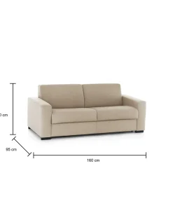 Divano letto 2 posti Alcatraz, Cm 160x95h90,<Dmora Online