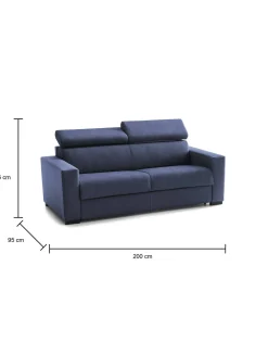 Divano letto 3 posti Algo, Cm 200x95h85,<Dmora Online
