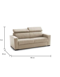 Divano letto 2 posti Alinia, Cm 160x95h85,<Dmora Discount