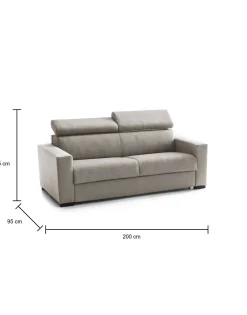 Divano letto 2 posti Amalfi, Cm 200x95h85,<Dmora Hot