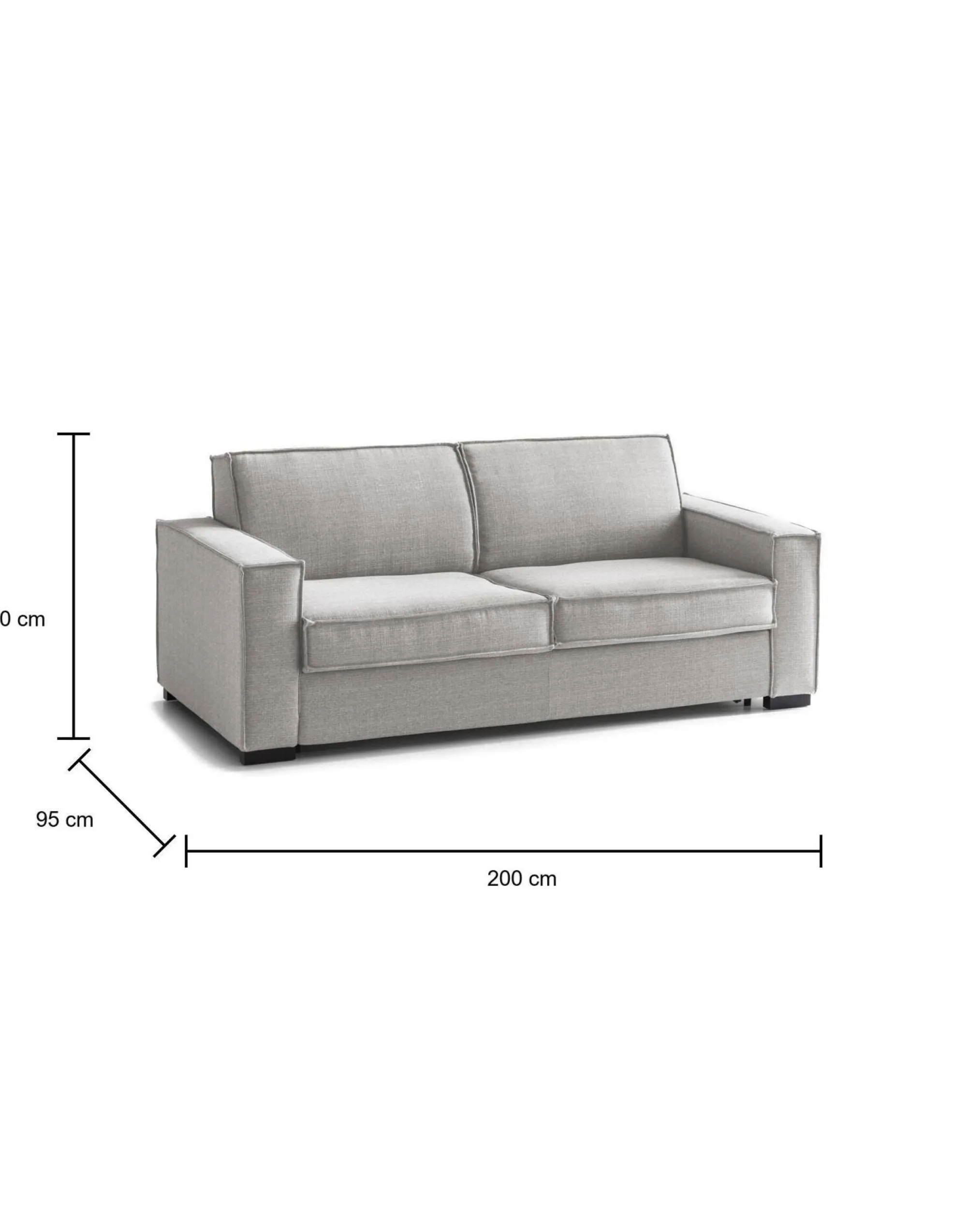 Divano letto 2 posti Amapola, Cm 200x95h90,<Dmora New