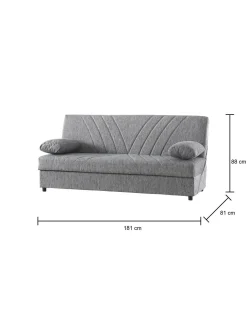Divano letto 3 posti Apicella, 181x81h88 cm,<Dmora Best