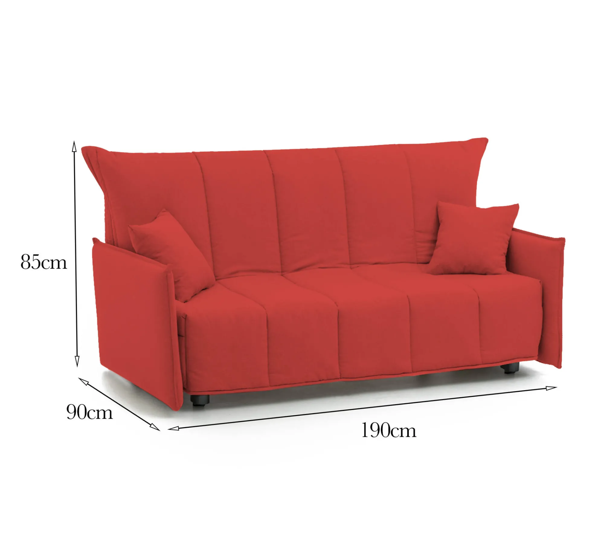 Divano letto 3 posti Ardis, Cm 190x90h85,<Dmora Fashion