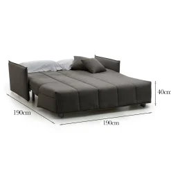 Divano letto 3 posti Ardis, Cm 190x90h85,<Dmora Discount