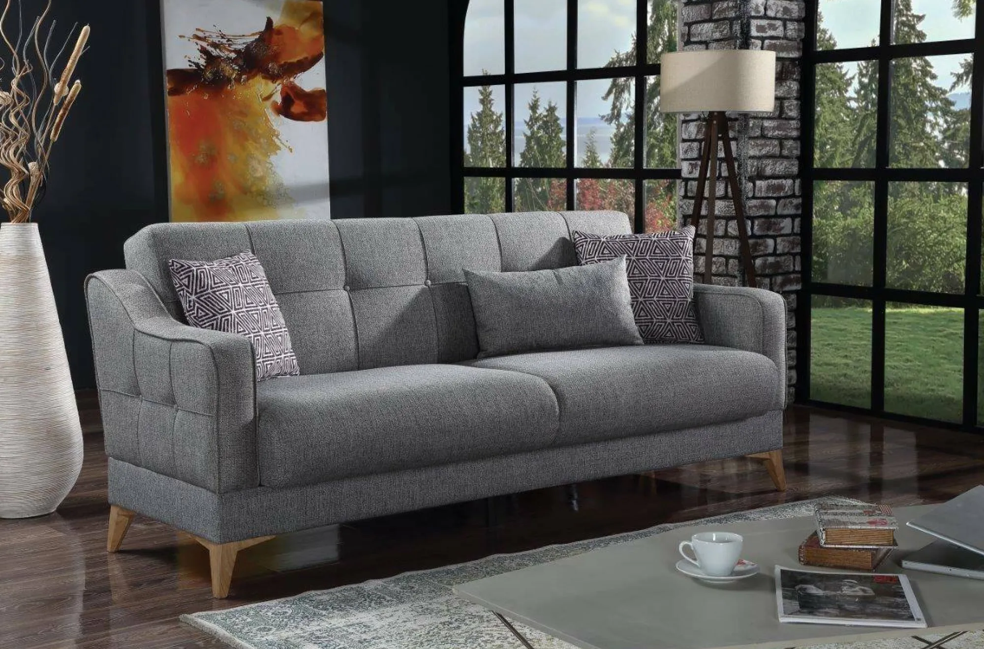Divano letto 3 posti Argia, 207x82xh92 cm,<Dmora Flash Sale