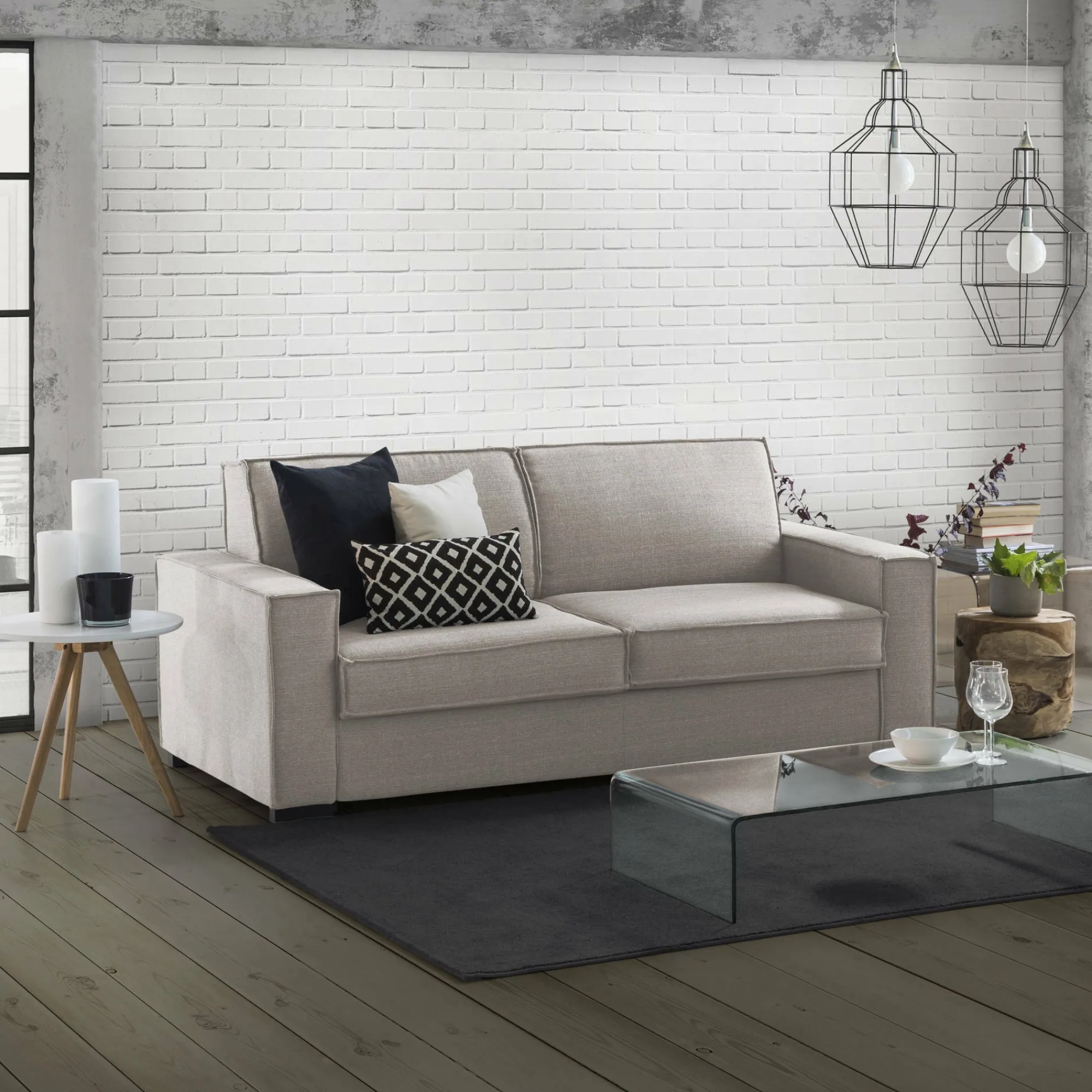 Divano letto 3 posti Asteroide, Cm 220x95h90,<Dmora Cheap