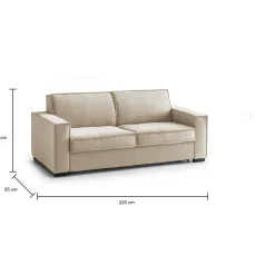 Divano letto 3 posti Asteroide, Cm 220x95h90,<Dmora Outlet