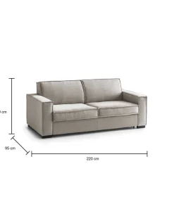 Divano letto 3 posti Asteroide, Cm 220x95h90,<Dmora Cheap
