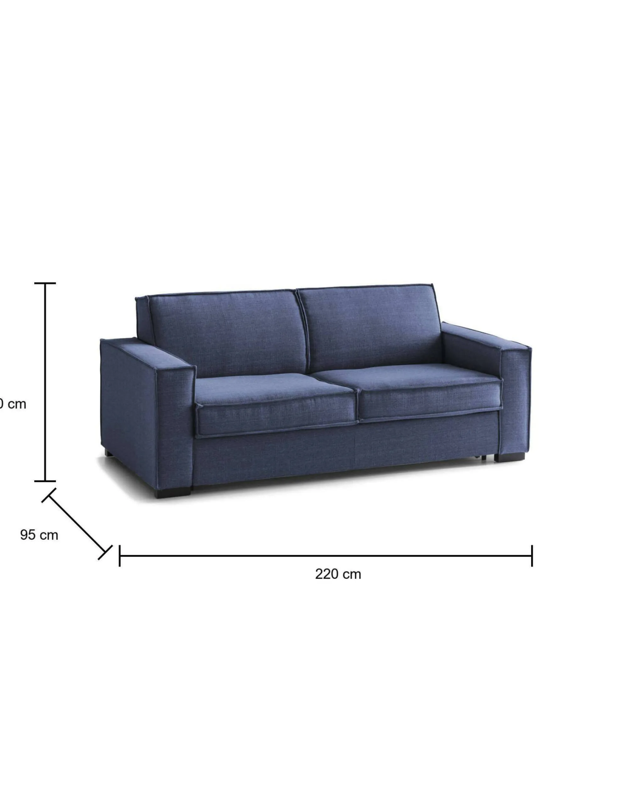 Divano letto 3 posti Asteroide, Cm 220x95h90,<Dmora Best
