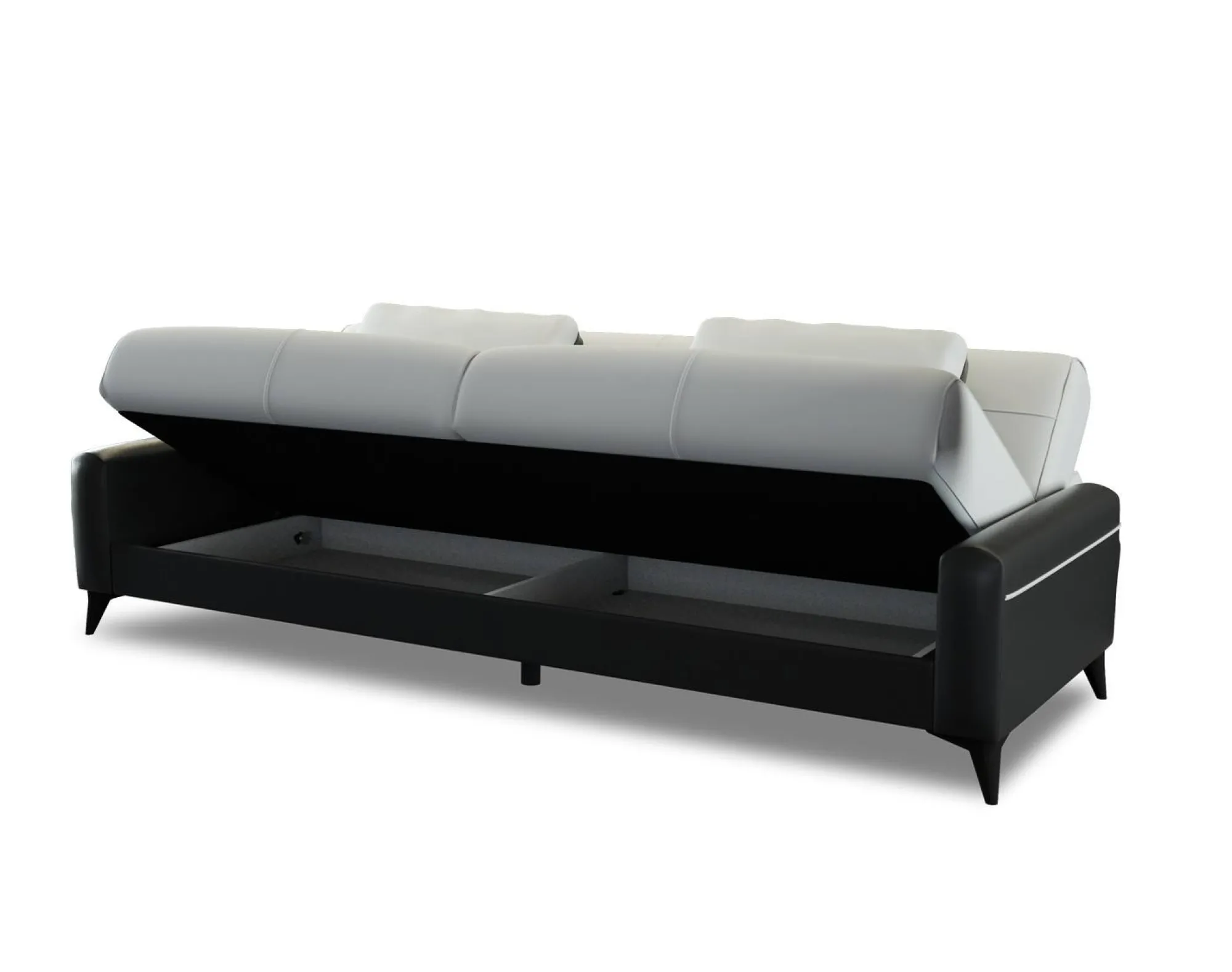Divano letto 3 posti Belluno, 207x92h83 cm, Nero e Bianco<Dmora Discount