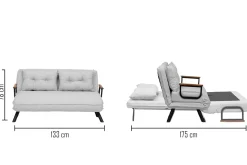 Divano letto 2 posti Calvin 133x78 h78 cm,<Dmora Shop