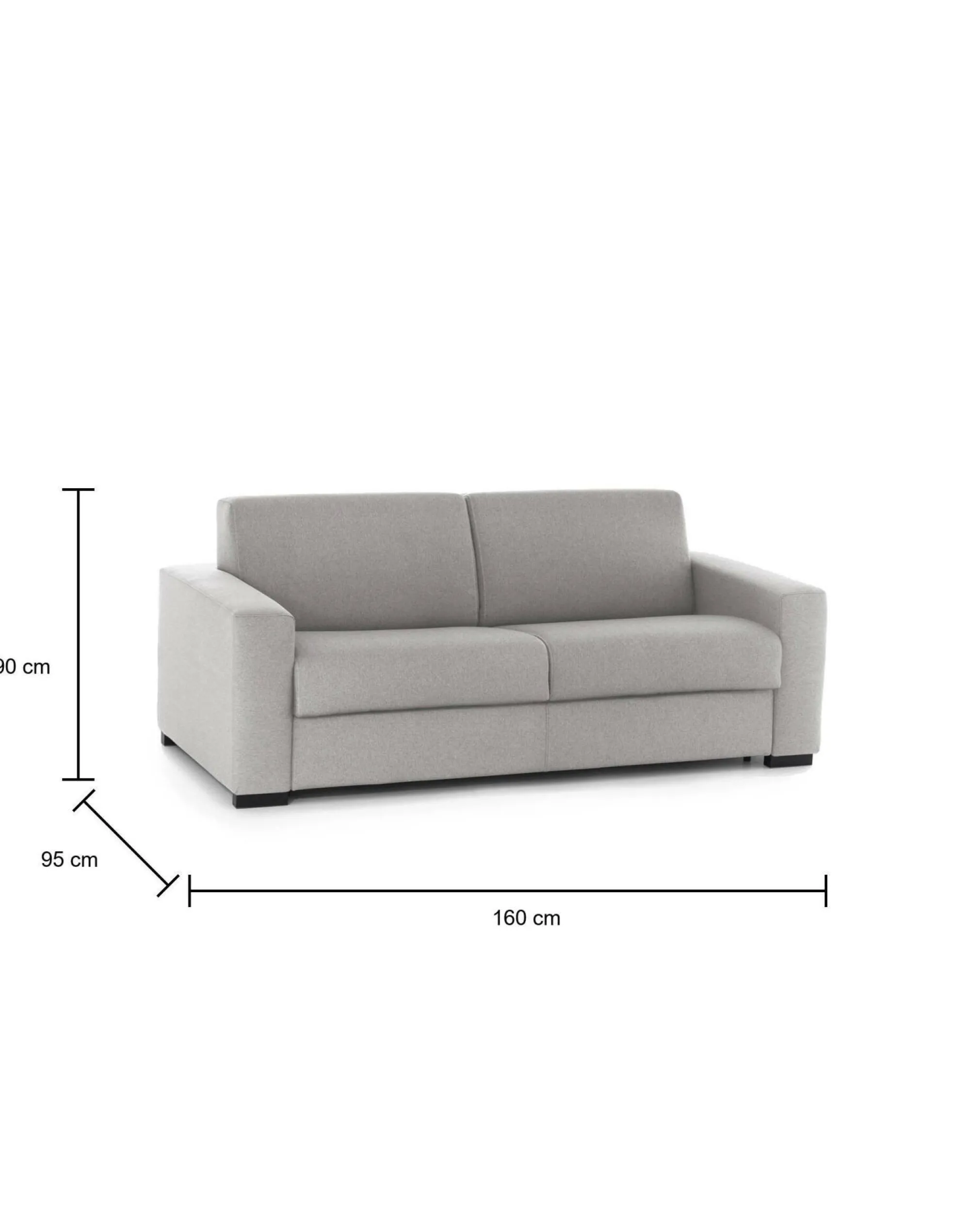 Divano letto 2 posti Dababo, Cm 160x95h90,<Dmora Outlet