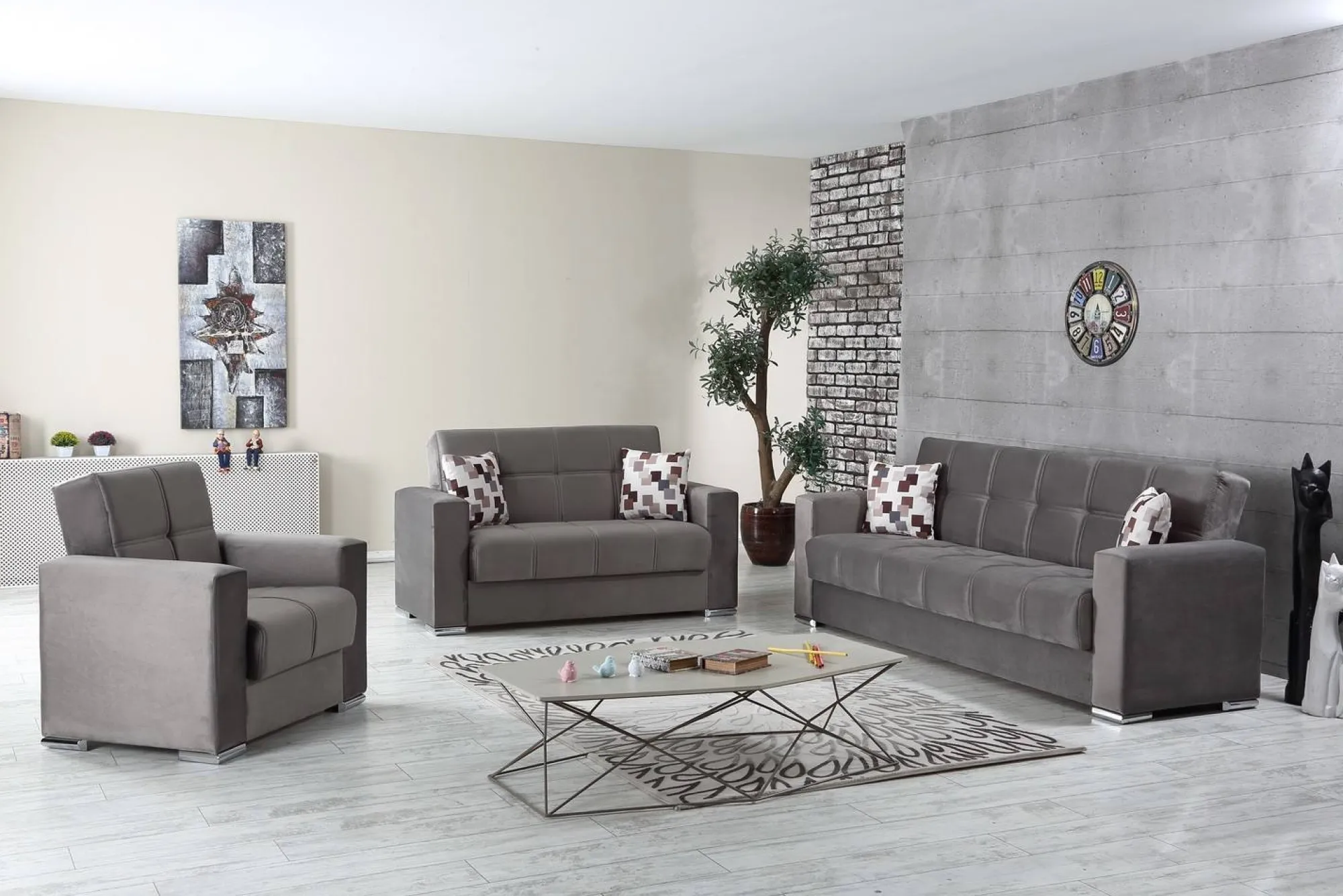 Divano letto 3 posti Ddelori, 226x85h91 cm,<Dmora Clearance
