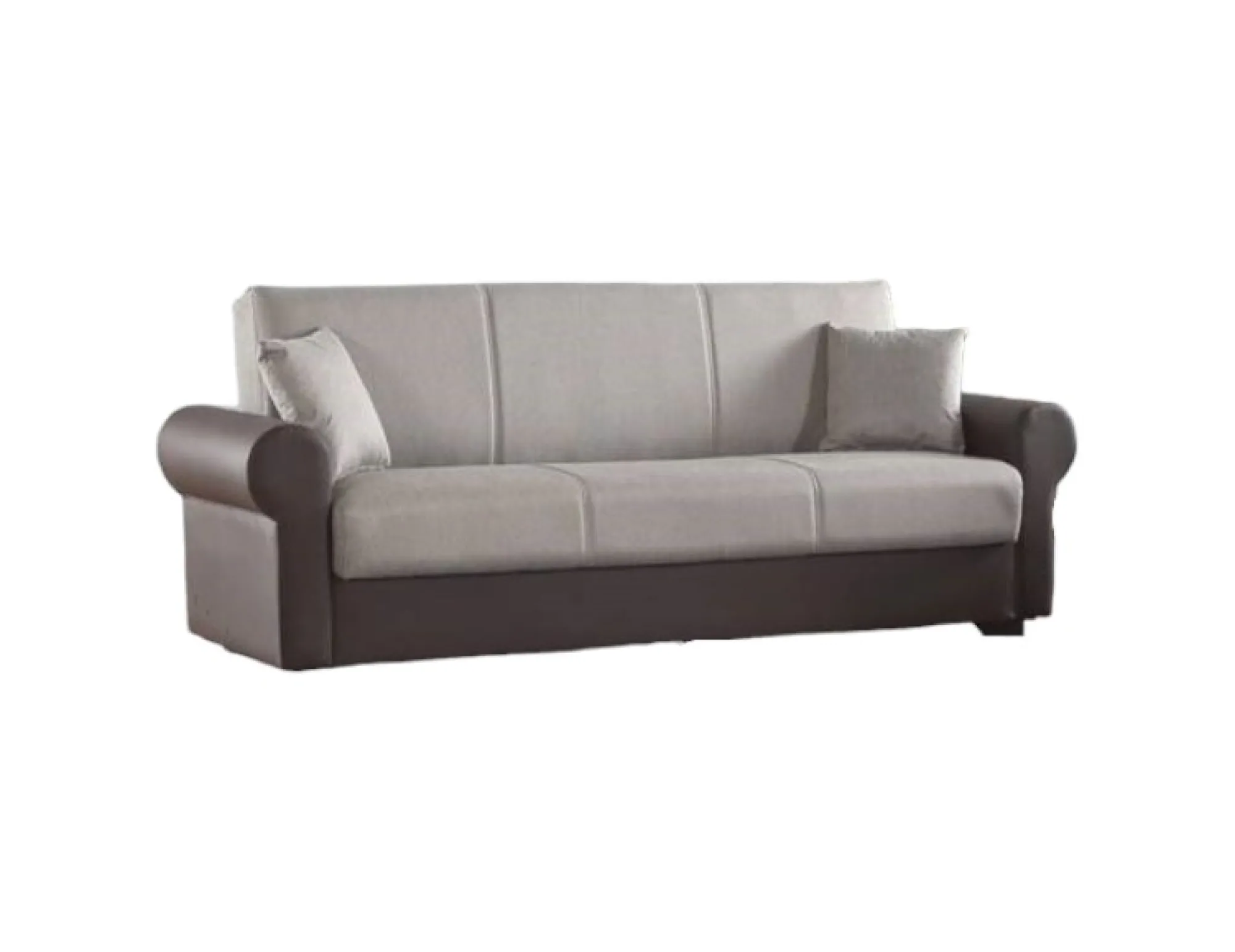 Divano letto 3 posti Dfiorini, 233x84h94 cm, Marrone e Grigio<Dmora Discount