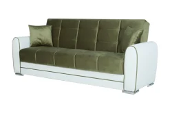 Divano letto 3 posti Dgirou, 220x84h91 cm, Bianco e Grigio Scuro<Dmora Cheap