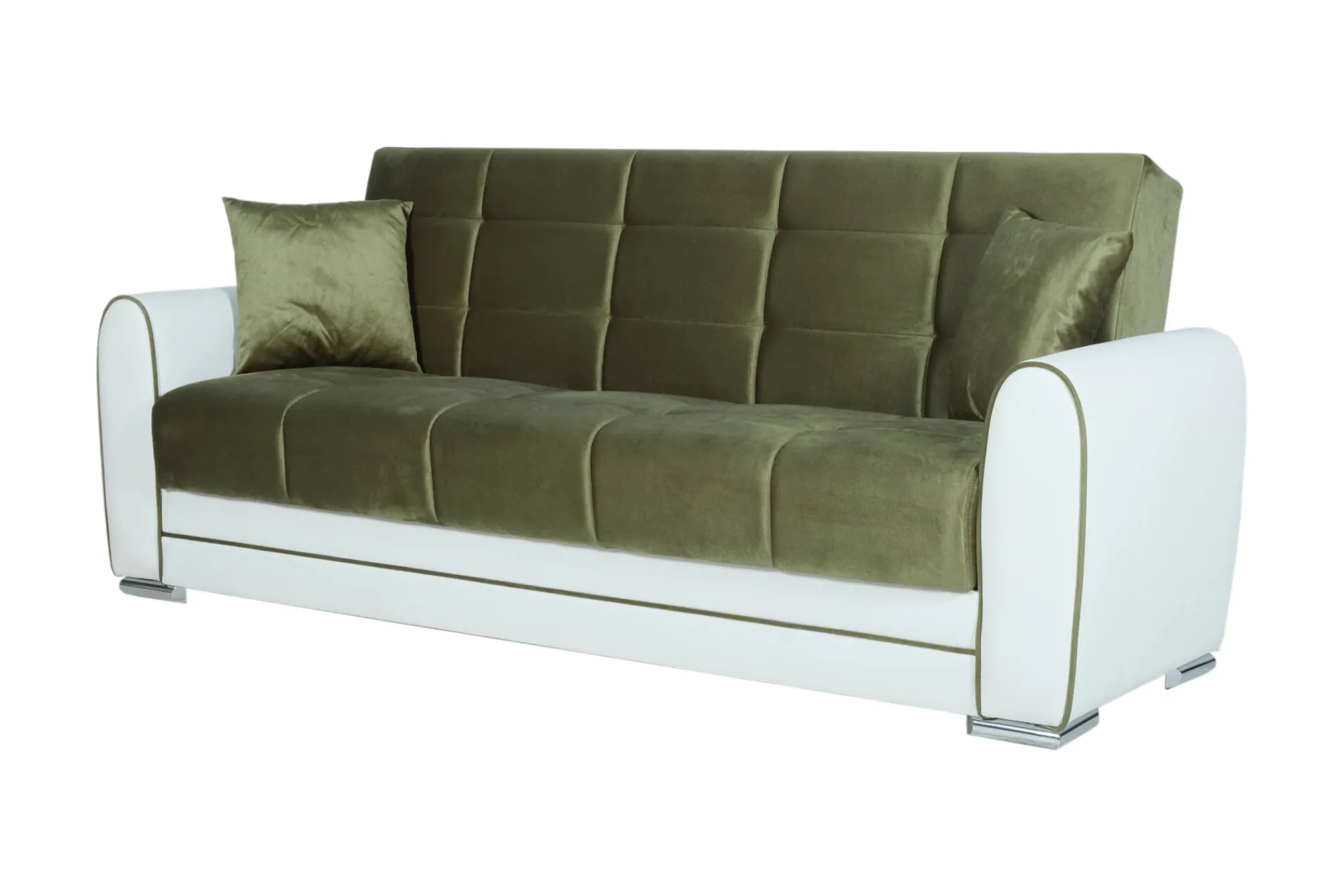 Divano letto 3 posti Dgirou, 220x84h91 cm, Bianco e Grigio Scuro<Dmora Cheap