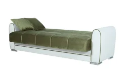 Divano letto 3 posti Dgirou, 220x84h91 cm, Bianco e Grigio Scuro<Dmora Cheap
