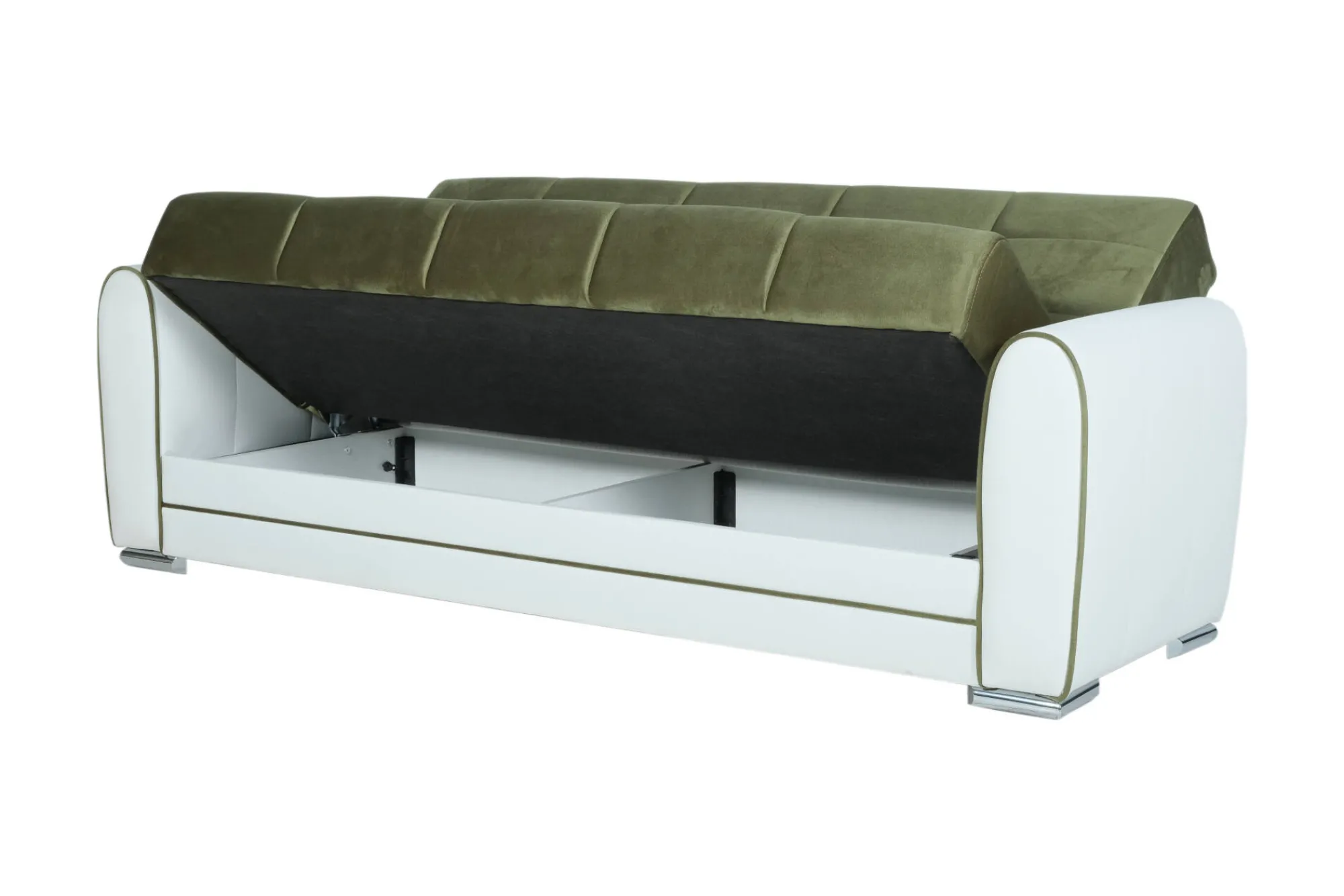 Divano letto 3 posti Dgirou, 220x84h91 cm, Bianco e Grigio Scuro<Dmora Cheap