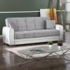 Divano letto 3 posti Dike, 220x84h91 cm, Bianco e Grigio<Dmora New