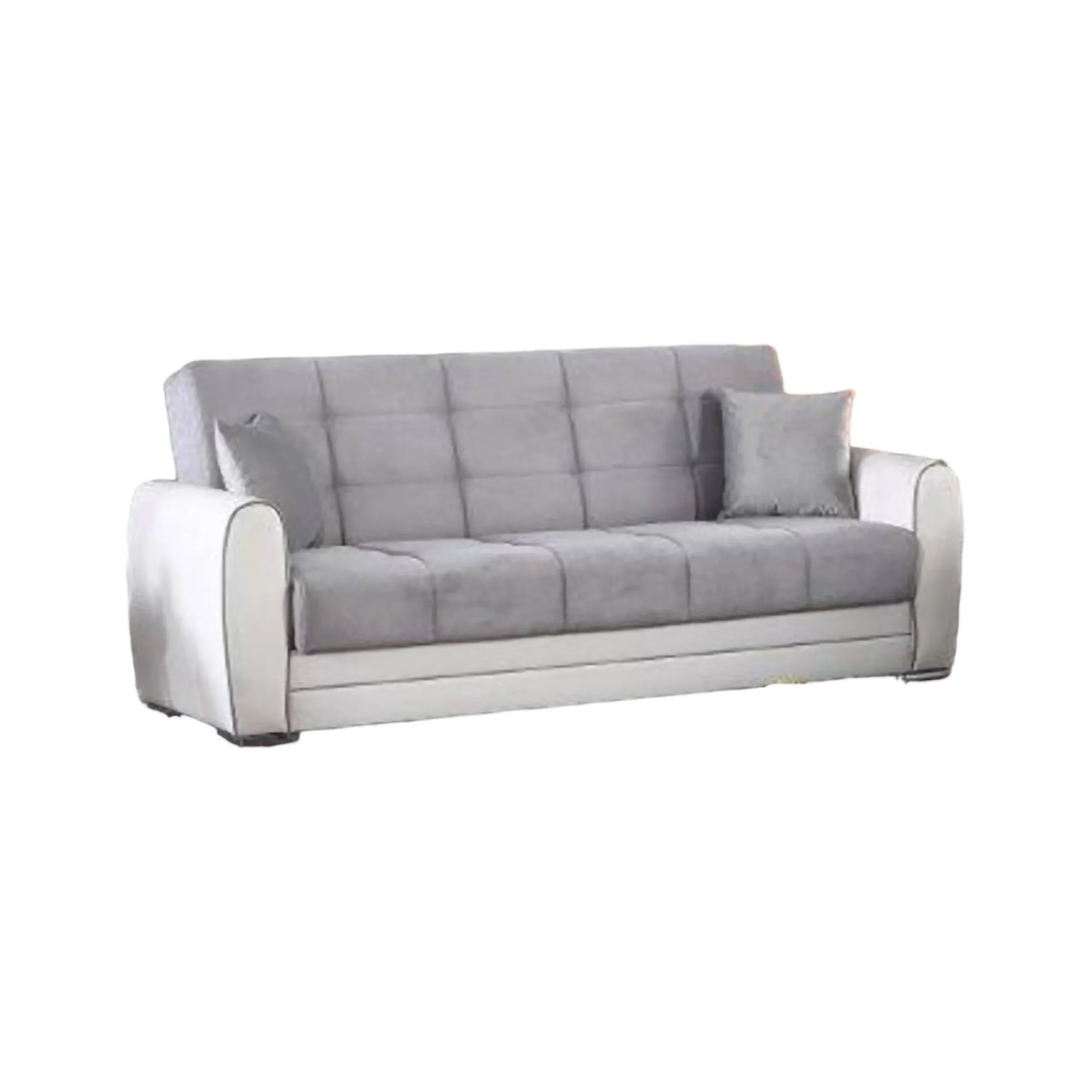 Divano letto 3 posti Dike, 220x84h91 cm, Bianco e Grigio<Dmora New