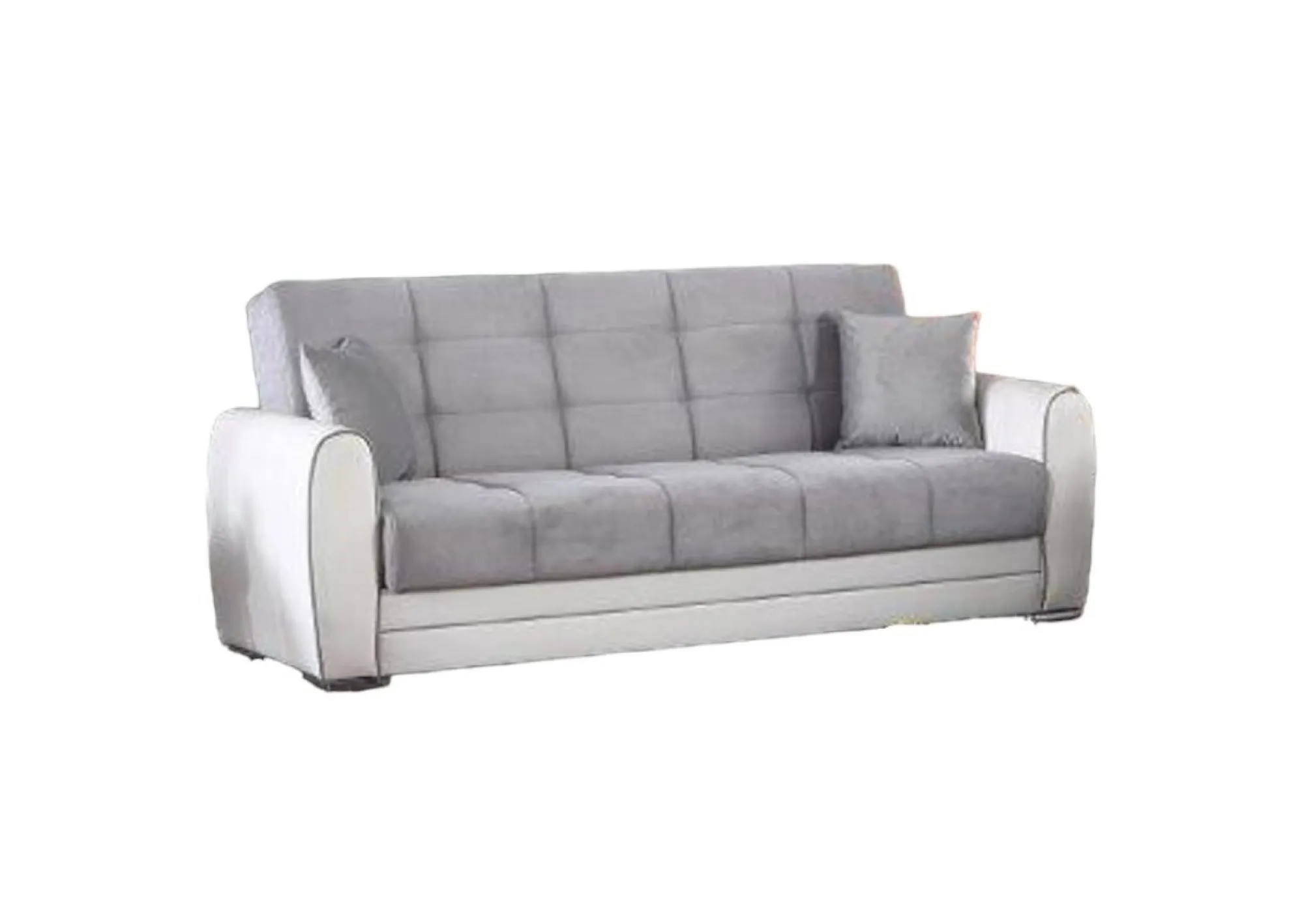 Divano letto 3 posti Dike, 220x84h91 cm, Bianco e Grigio<Dmora New