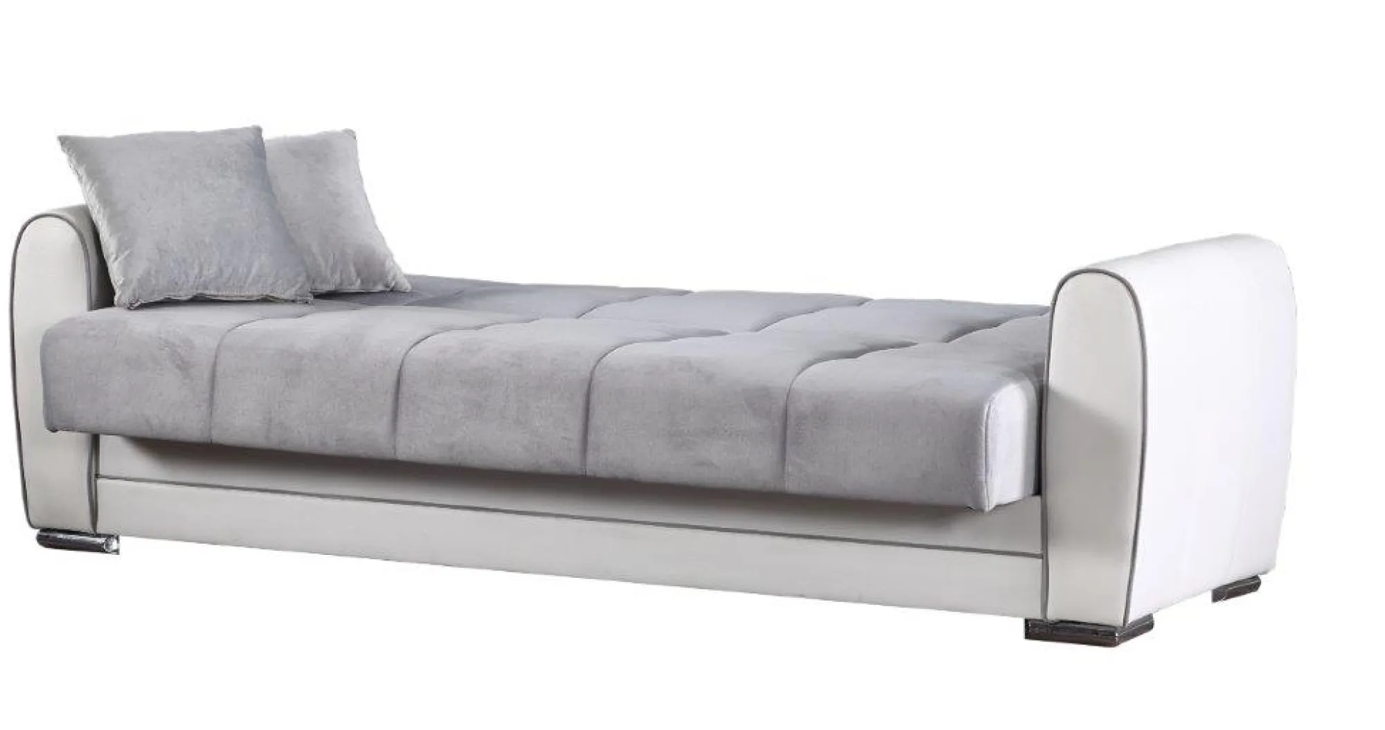 Divano letto 3 posti Dike, 220x84h91 cm, Bianco e Grigio<Dmora New