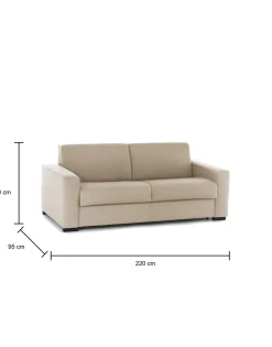 Divano letto 3 posti Estia, Cm 220x95h90,<Dmora Hot