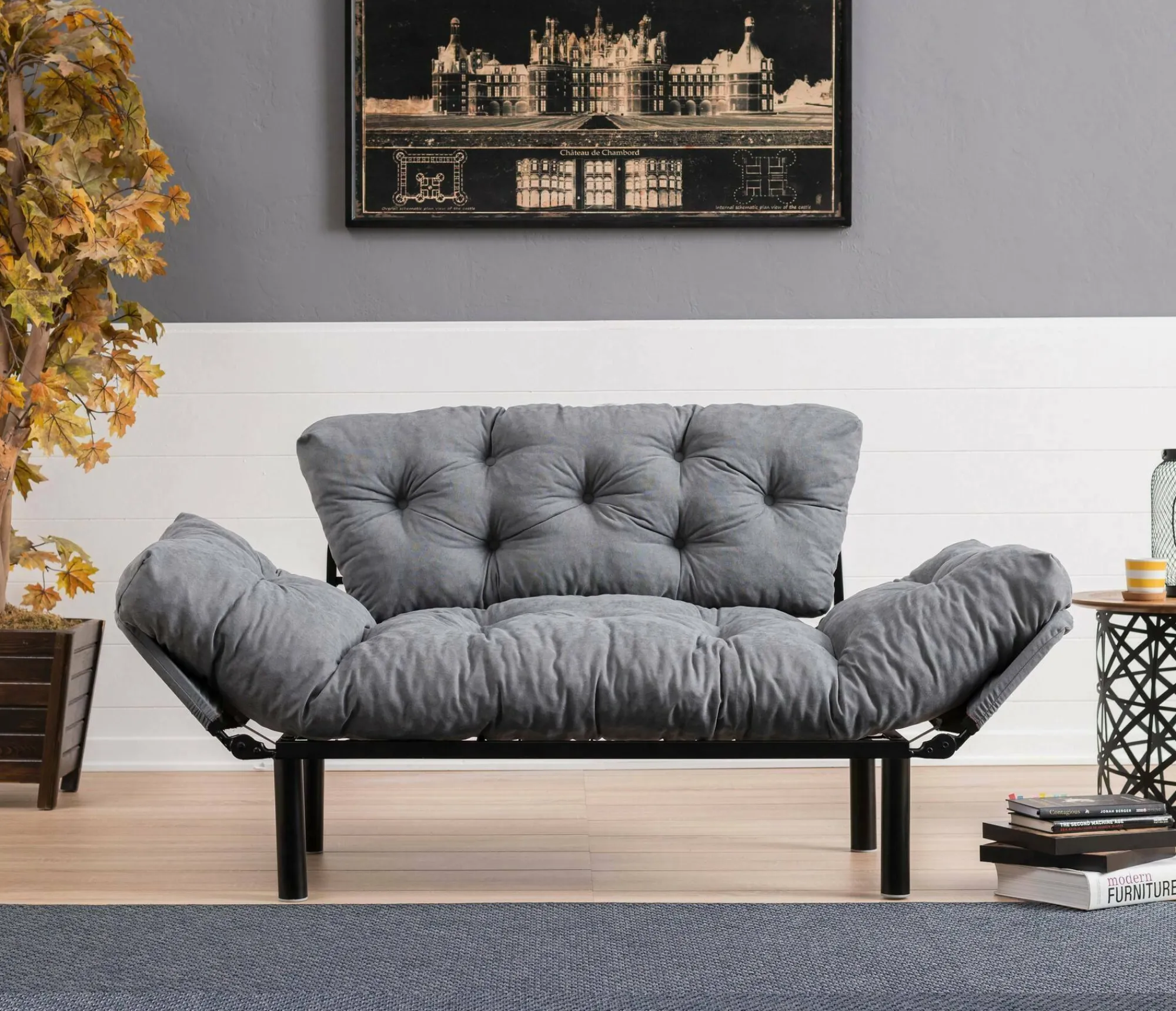 Divano letto 2 posti Guchol, 155x70 h85 cm,<Dmora Outlet