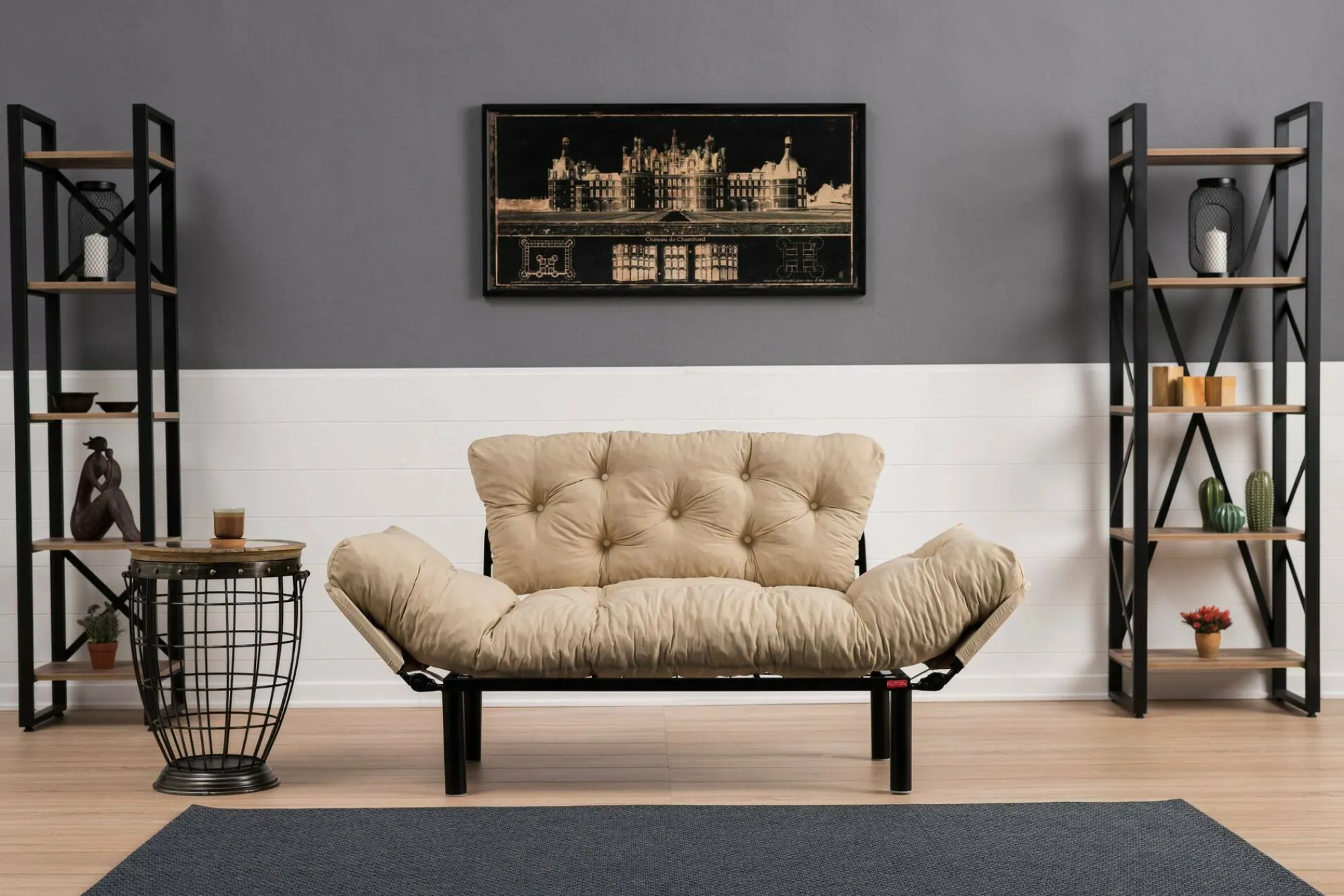 Divano letto 2 posti Guchol, 155x70 h85 cm,<Dmora Outlet