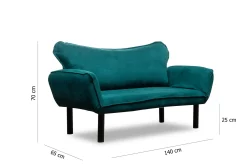 Divano letto 2 posti Hone, 140x65 h70 cm,<Dmora Best