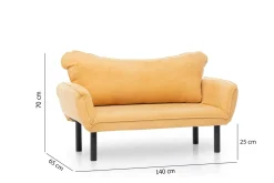 Divano letto 2 posti Hone, 140x65 h70 cm,<Dmora Hot