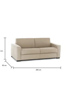Divano letto 3 posti Zinnia, Cm 200x95h90,<Dmora Discount