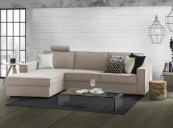 Divano letto con penisola Albenga, Cm 260x95h90,<Dmora Online