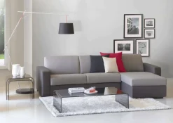 Divano letto con penisola Aika, Cm 280x95h90, Grigio e Antracite<Dmora Best