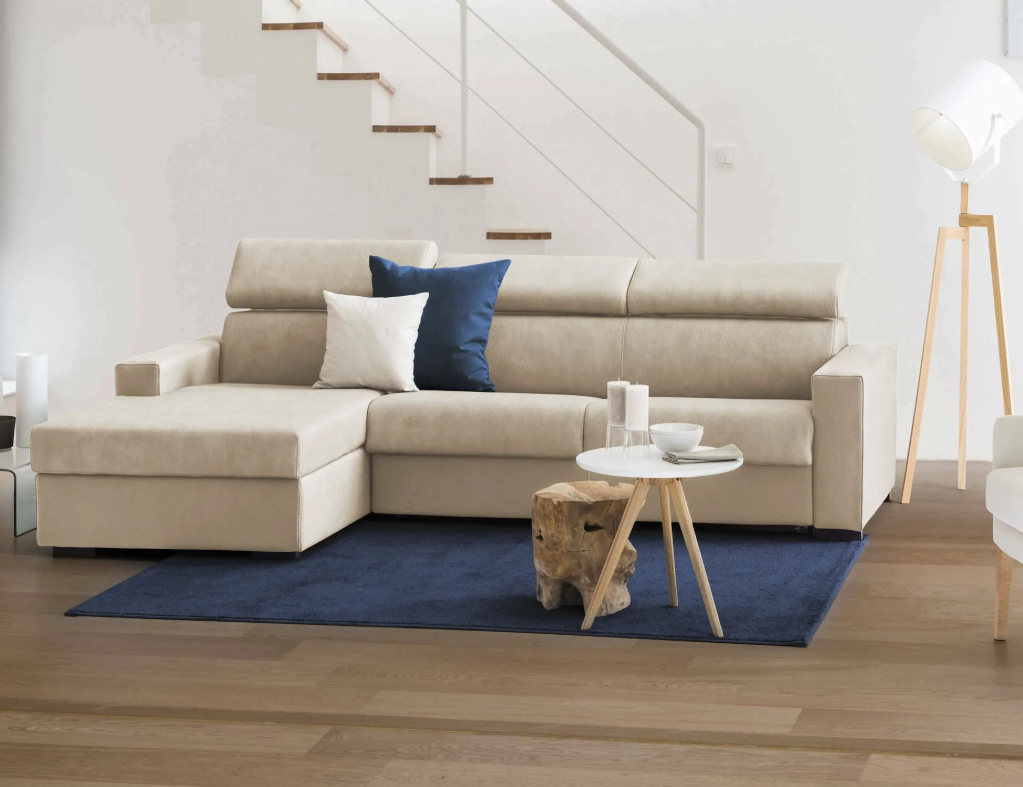 Divano letto con penisola Alibabah, Cm 280x95h85,<Dmora Online