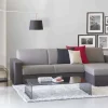 Divano letto con penisola Allegria, Cm 260x95h90, Grigio e Antracite<Dmora Online