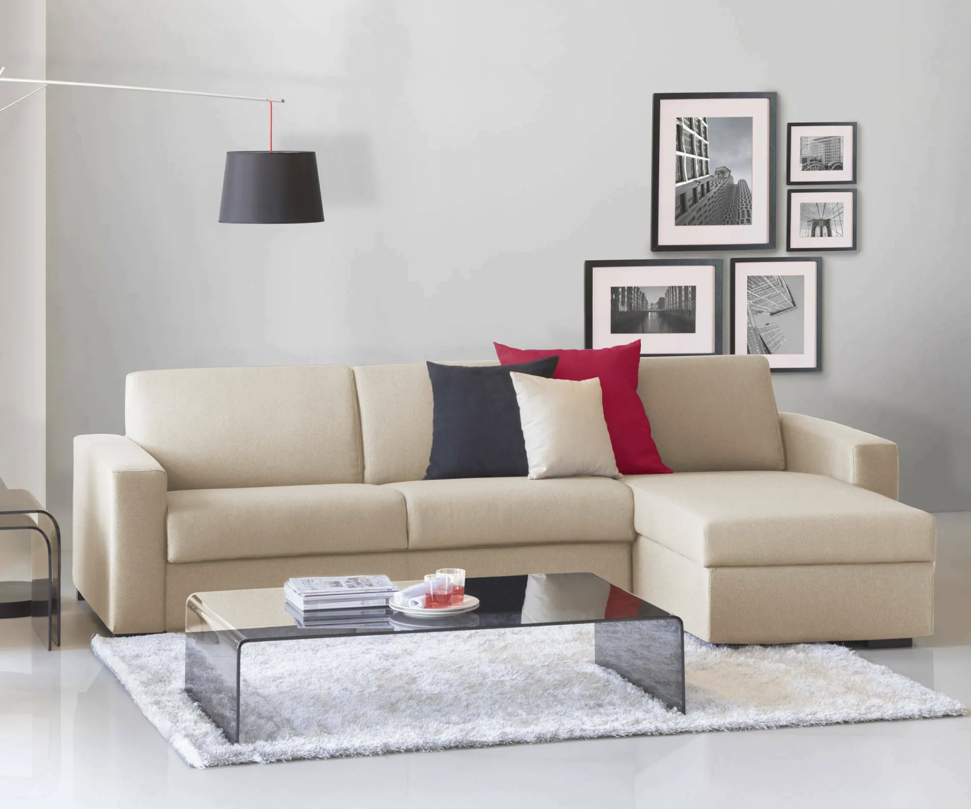 Divano letto con penisola Allegria, Cm 260x95h90,<Dmora Store