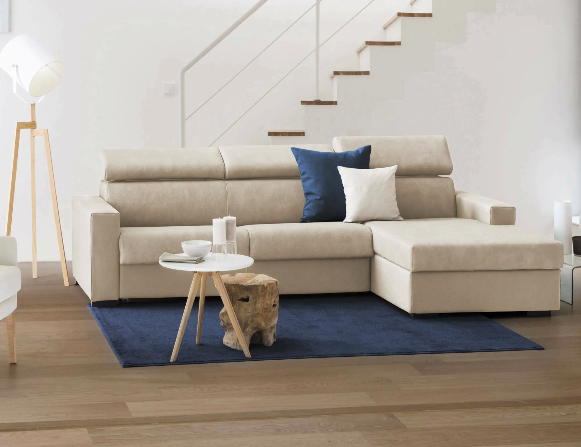 Divano letto con penisola Alibella, Cm 260x95h85,<Dmora Hot