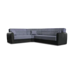Divano letto con penisola Dgytkja, 305x238h91 cm, Nero e Grigio<Dmora Sale