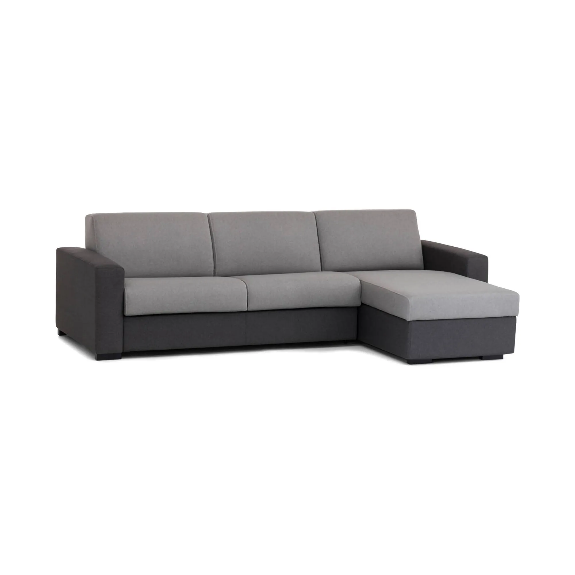 Divano letto con penisola Aika, Cm 280x95h90, Grigio e Antracite<Dmora Best