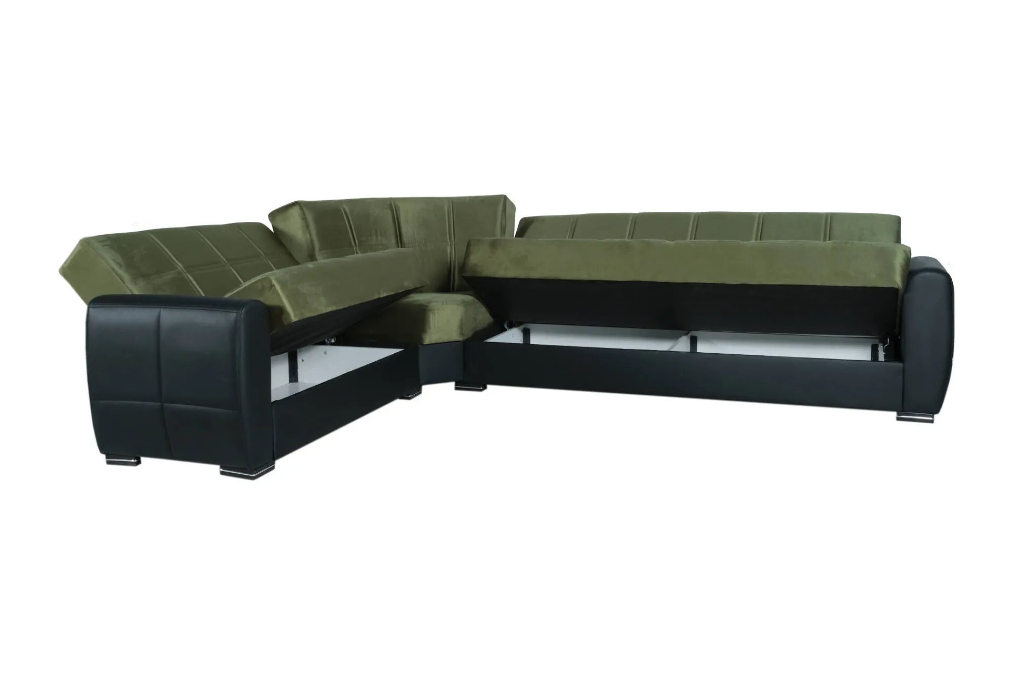 Divano letto con penisola Dgytkj?, 305x238h91 cm, Nero e Grigio Scuro<Dmora Cheap