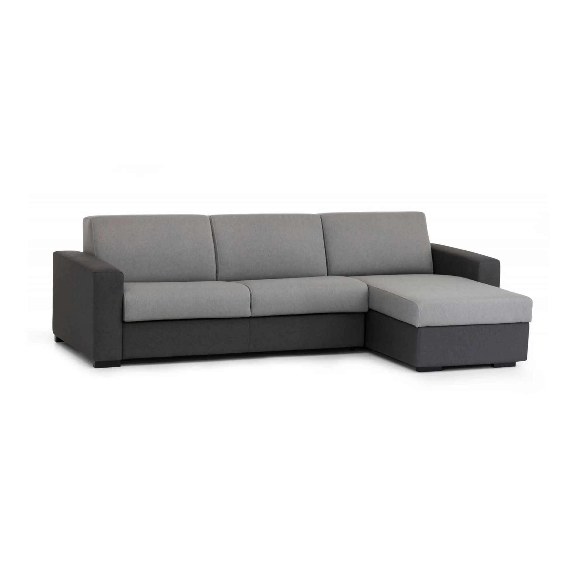 Divano letto con penisola Allegria, Cm 260x95h90, Grigio e Antracite<Dmora Online