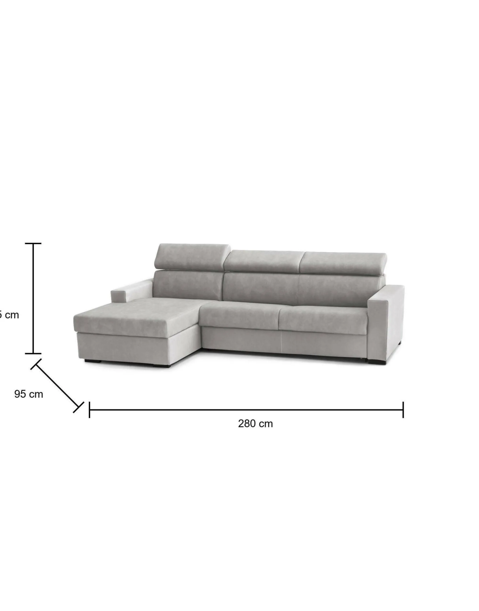 Divano letto con penisola Alibabah, Cm 280x95h85,<Dmora Best